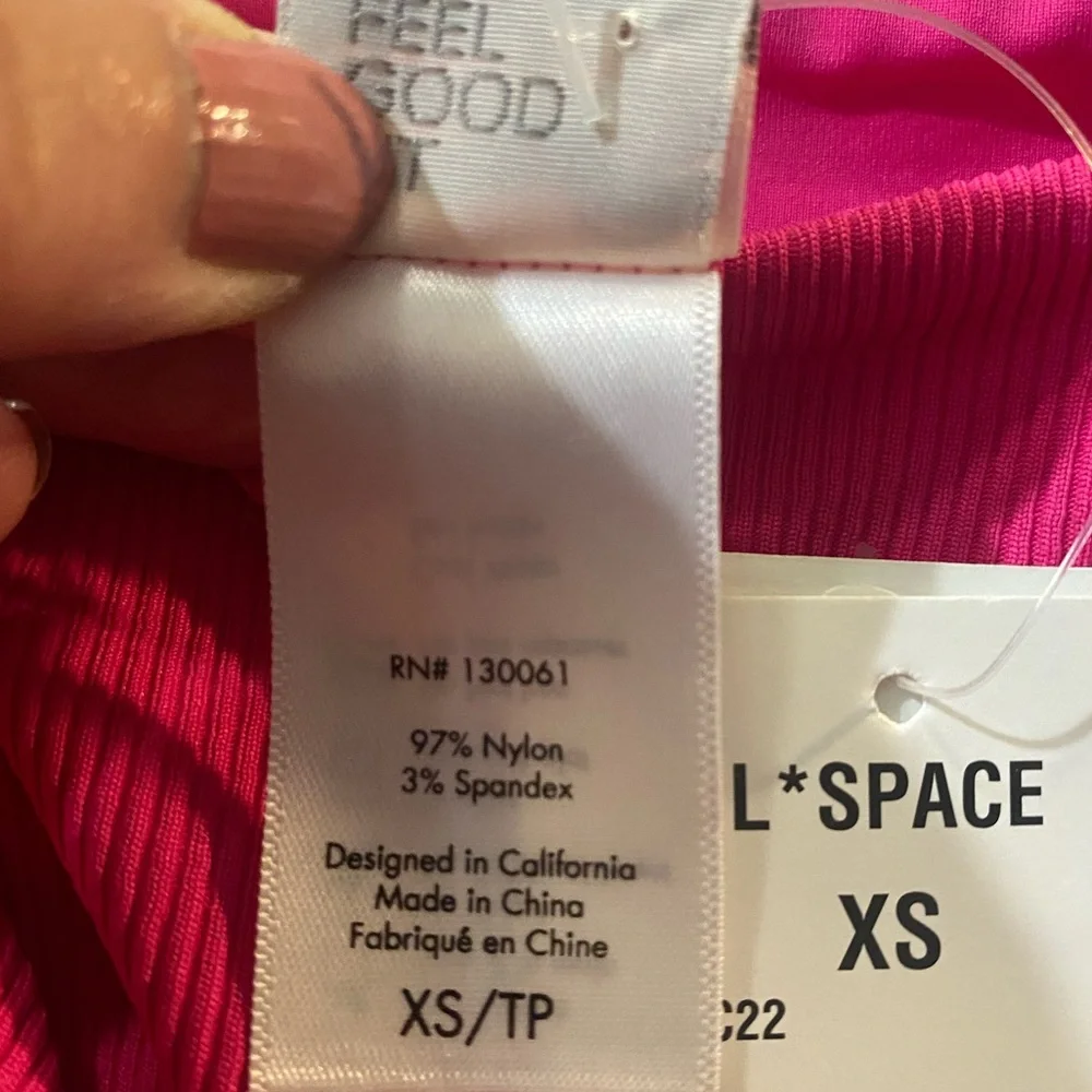 L*Space‎ Sandy Ribbed Bikini Bottom Classic Bougainvillea X-Small NWT